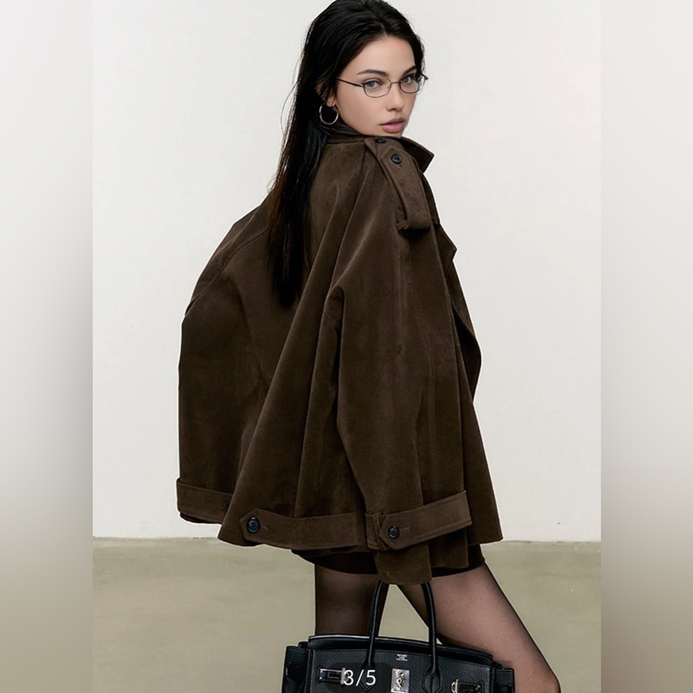 Lapel Loose Suede Jacket size S NWT ‼️SOLD OUT IN COMMENSE WEB - Picture 3 of 9